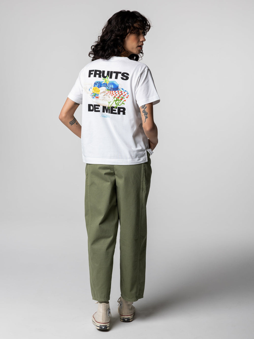Women Organic Cotton T-Shirt in White - Fruits De Mer