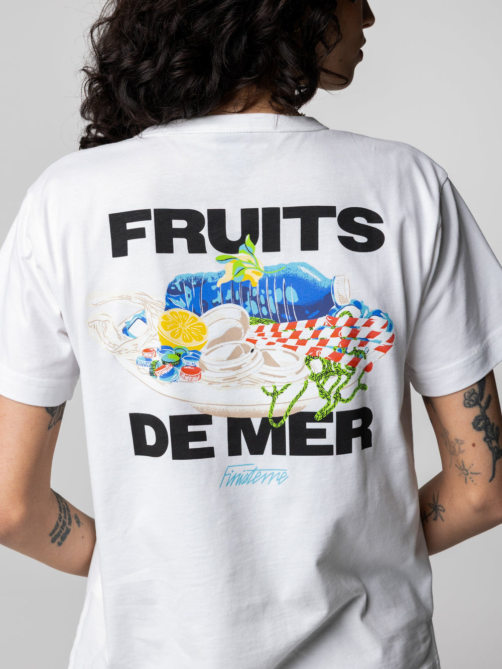 Women Organic Cotton T-Shirt in White - Fruits De Mer