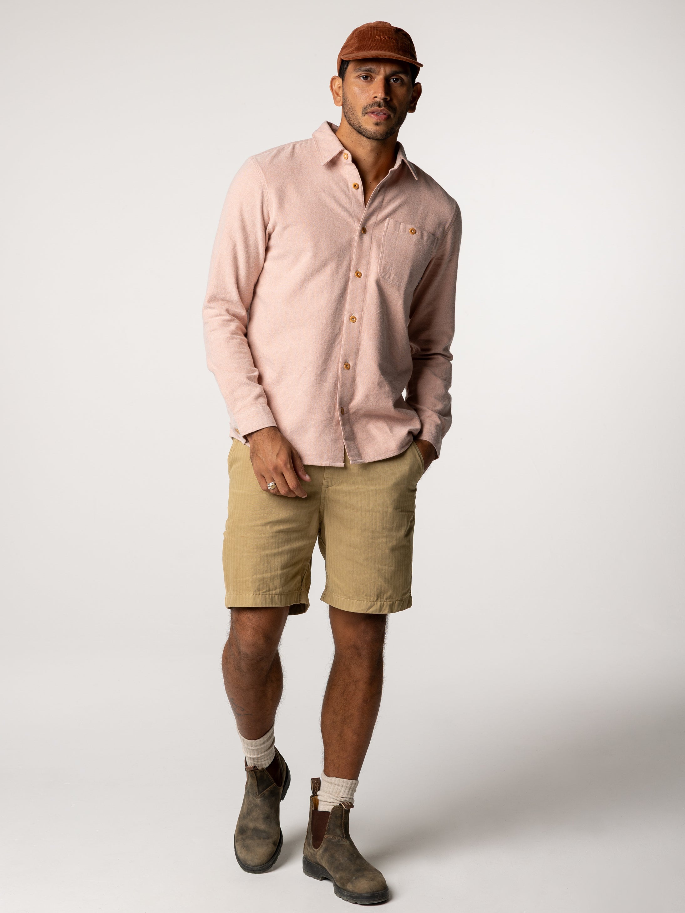 Men Organic Cotton Shirt in Pink - Gylly