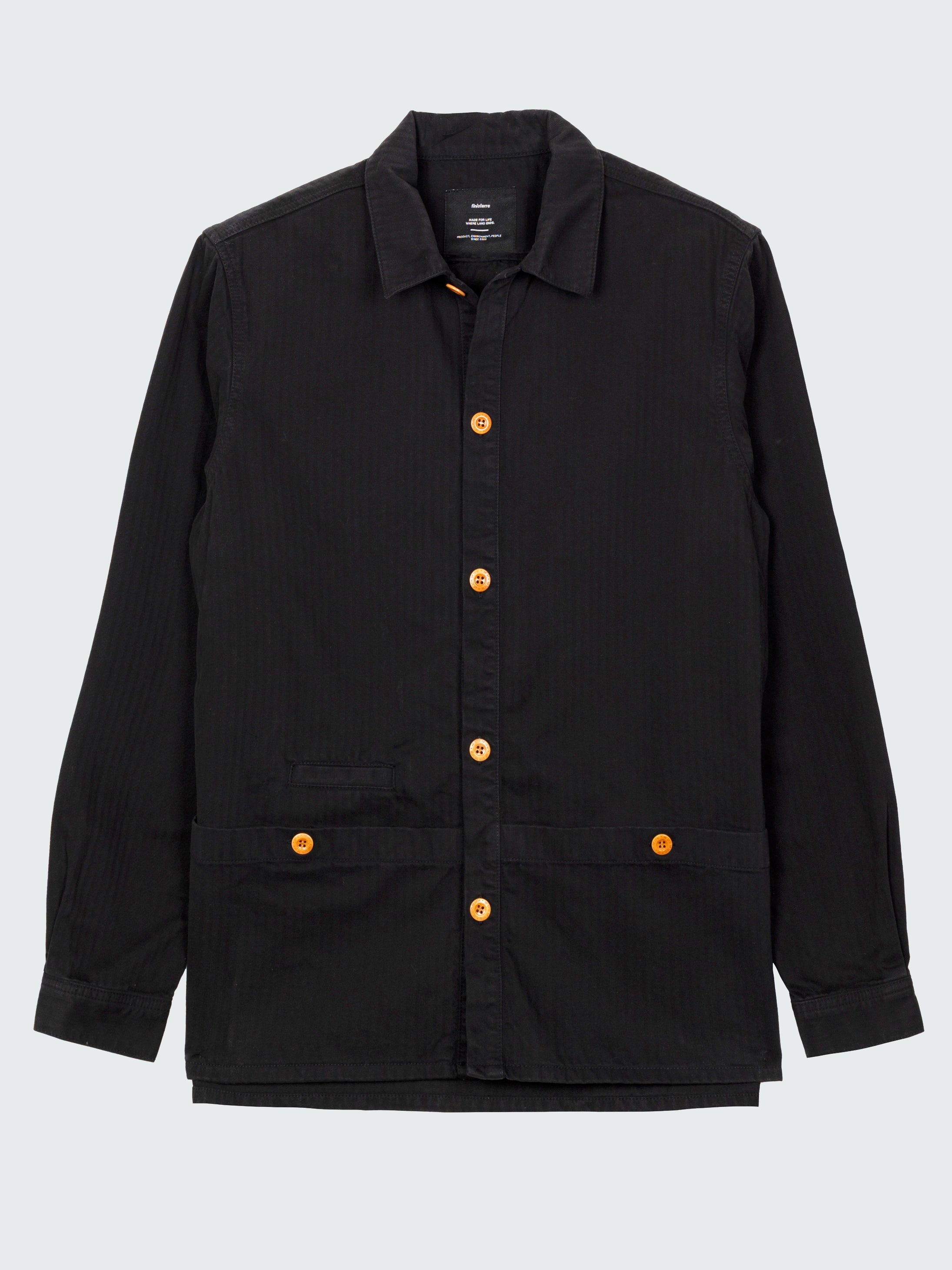 Men Organic Cotton Shirt in Black - Tonkin