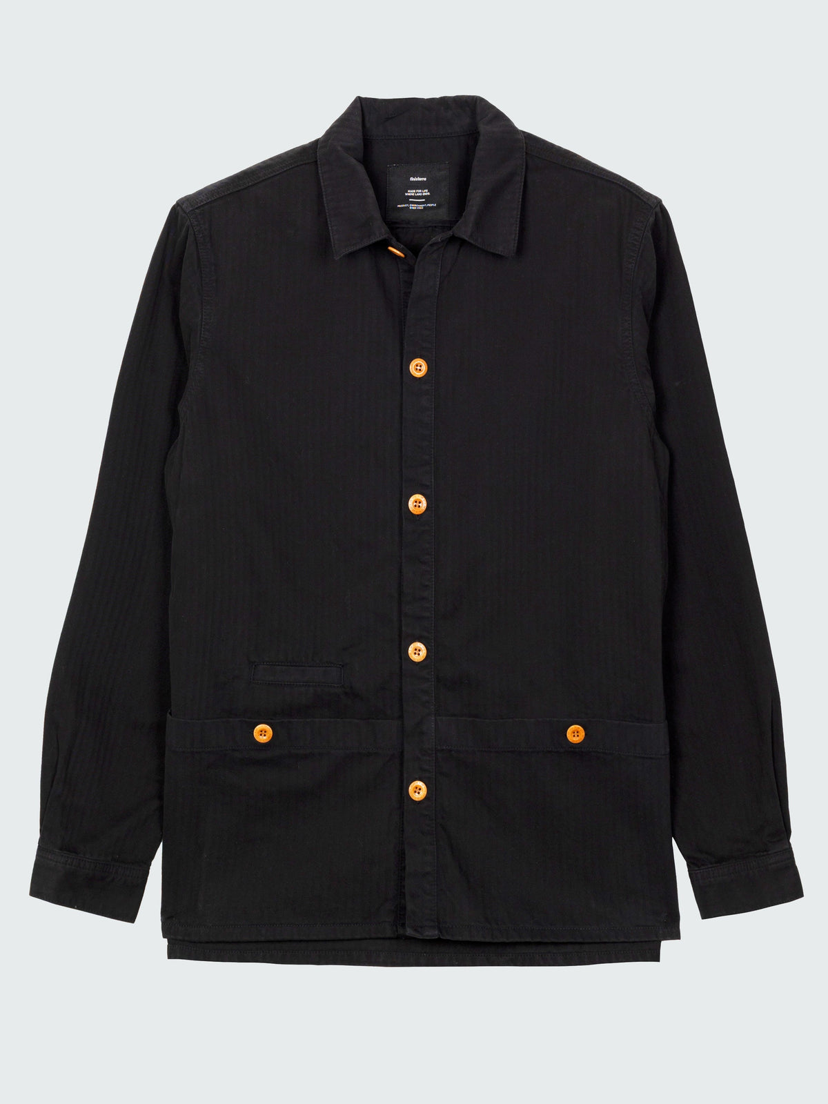 Men Organic Cotton Shirt in Black - Tonkin
