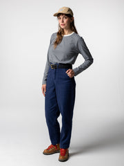 Women Organic Canvas Trouser in Blue - Yarrel