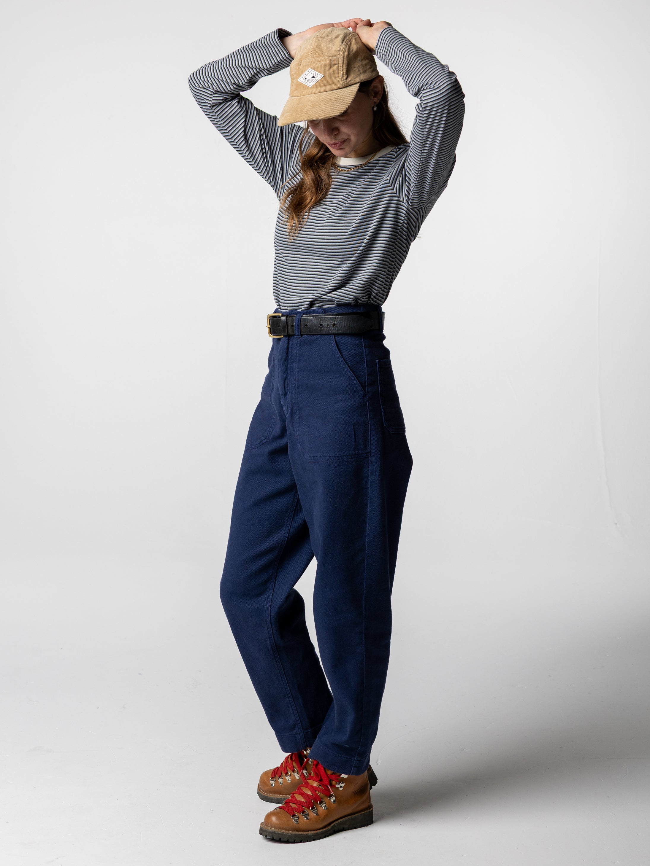 Women Organic Canvas Trouser in Blue - Yarrel