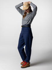 Women Organic Canvas Trouser in Blue - Yarrel