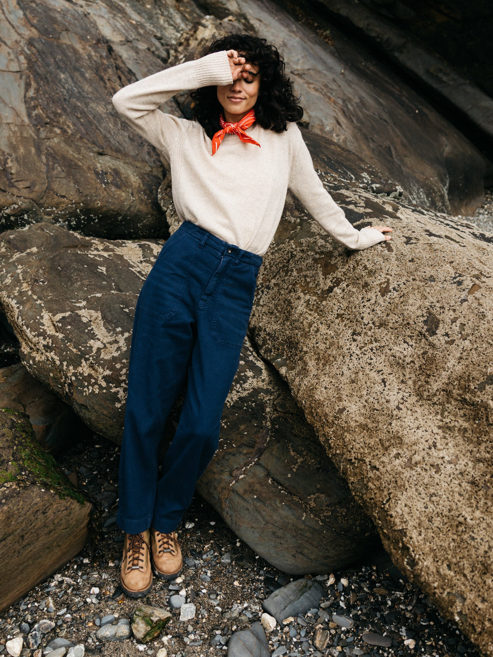 Women Organic Canvas Trouser in Blue - Yarrel