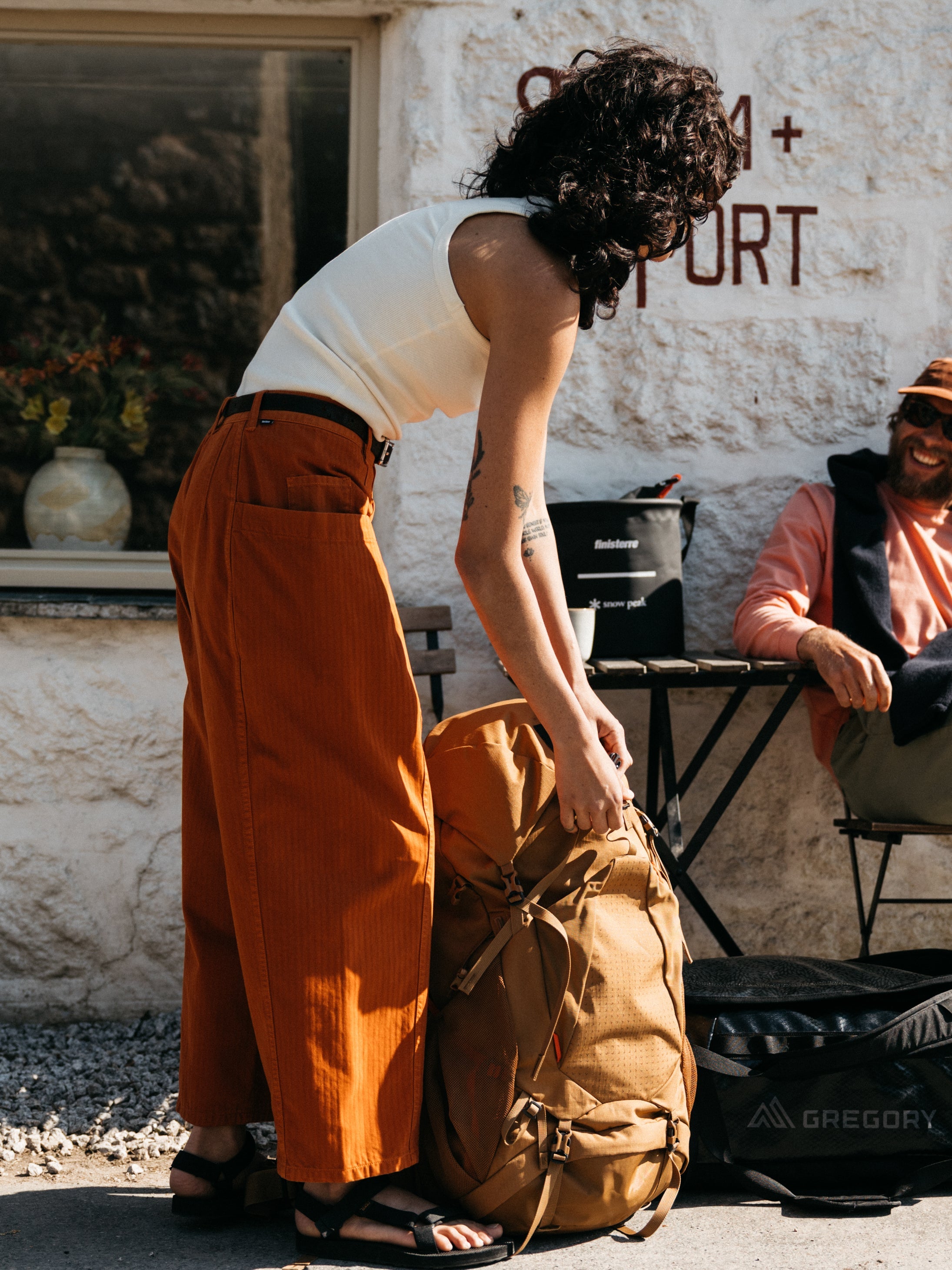 Women Organic Cotton Barrel Trouser in Copper - Croft