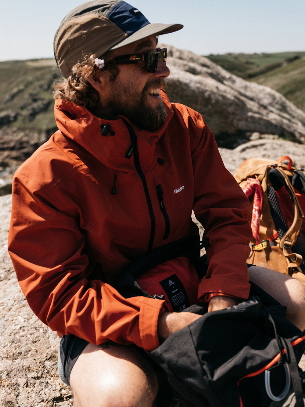 Men Stormbird Waterproof Jacket in Terracotta