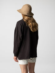 Women Organic Cotton Sweatshirt in Brown - Awen