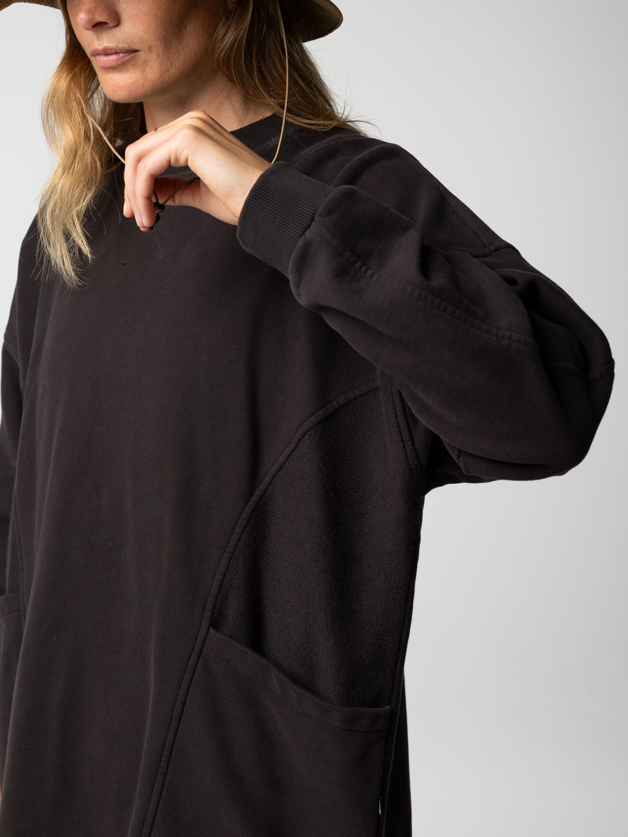 Women Organic Cotton Sweatshirt in Brown - Awen