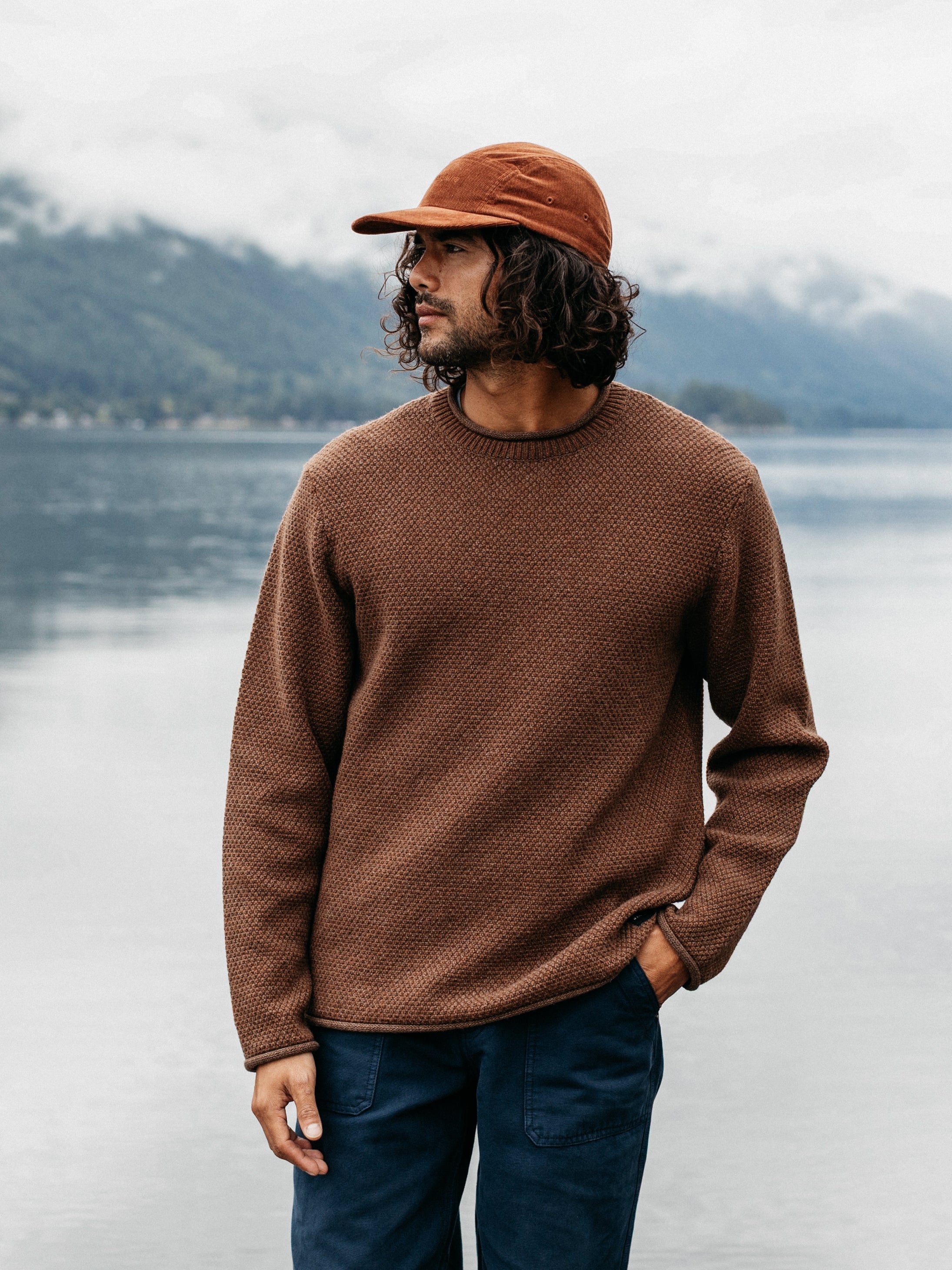 Men Wool Jumper in Brown - Barents