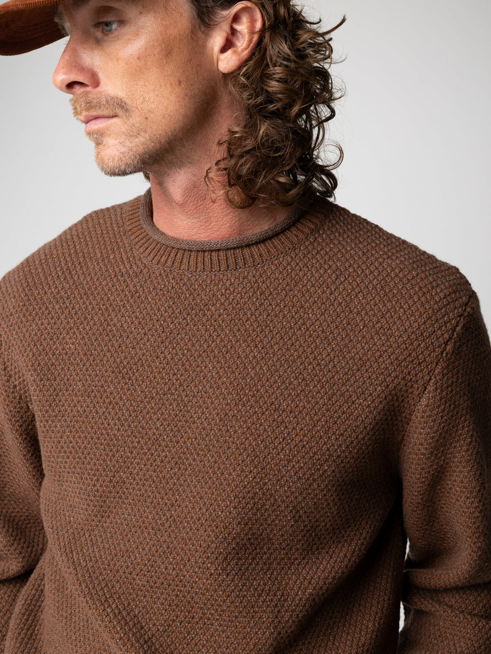 Men Wool Jumper in Brown - Barents