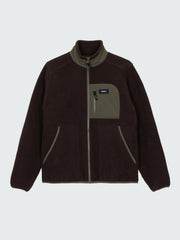 Women Recycled Fleece Jacket in Brown/Olive - Bolster