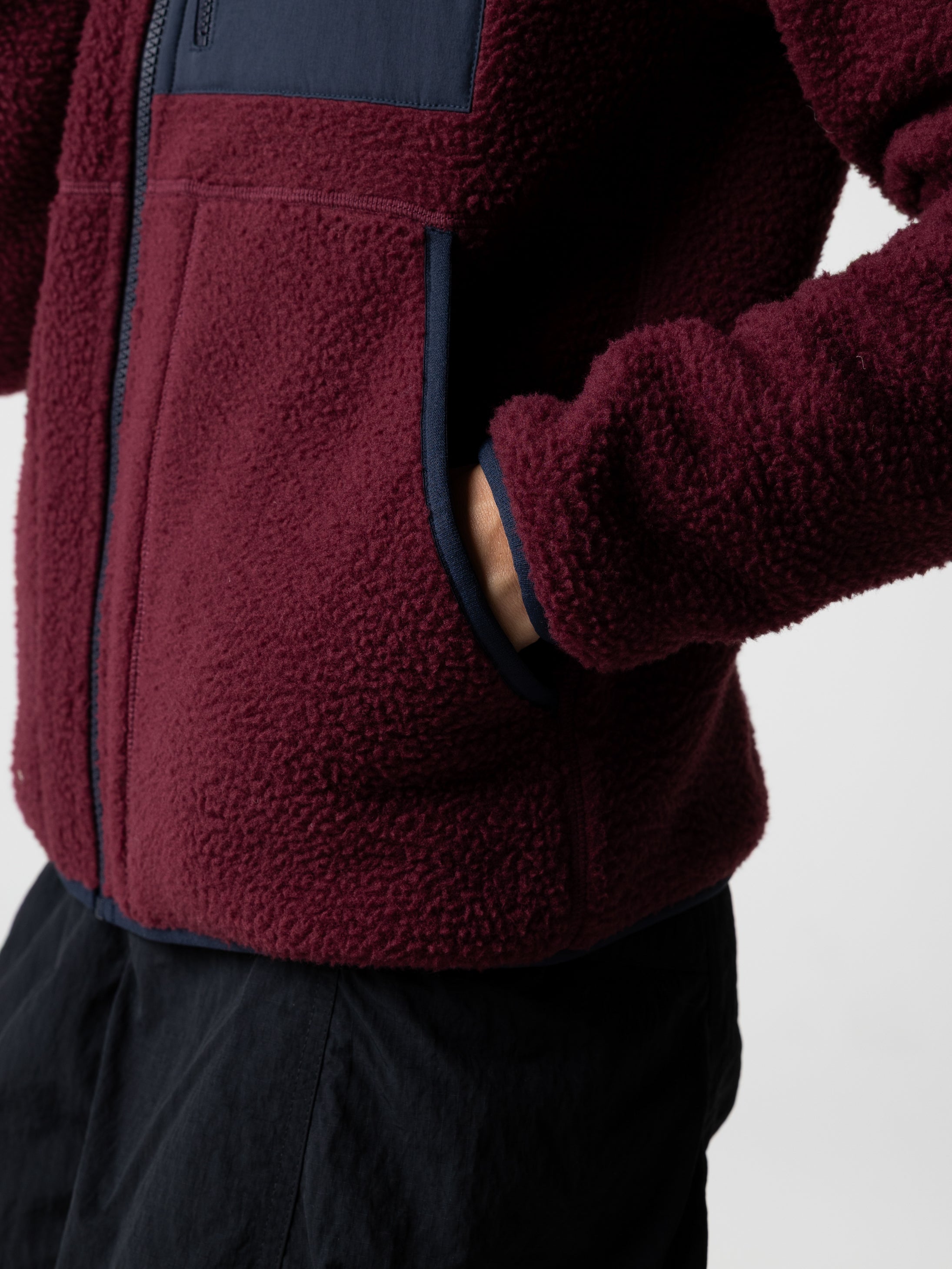 Women Recycled Fleece Jacket in Plum/Navy - Bolster