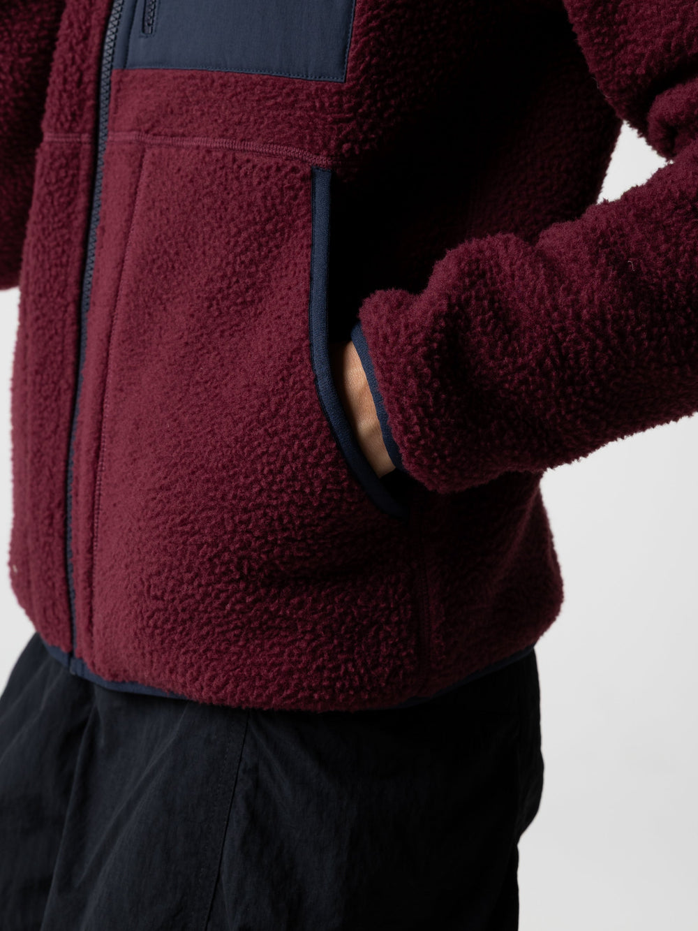 Women Recycled Fleece Jacket in Plum/Navy - Bolster