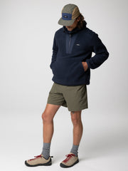Men Recycled Fleece Hoodie in Navy - Bolster