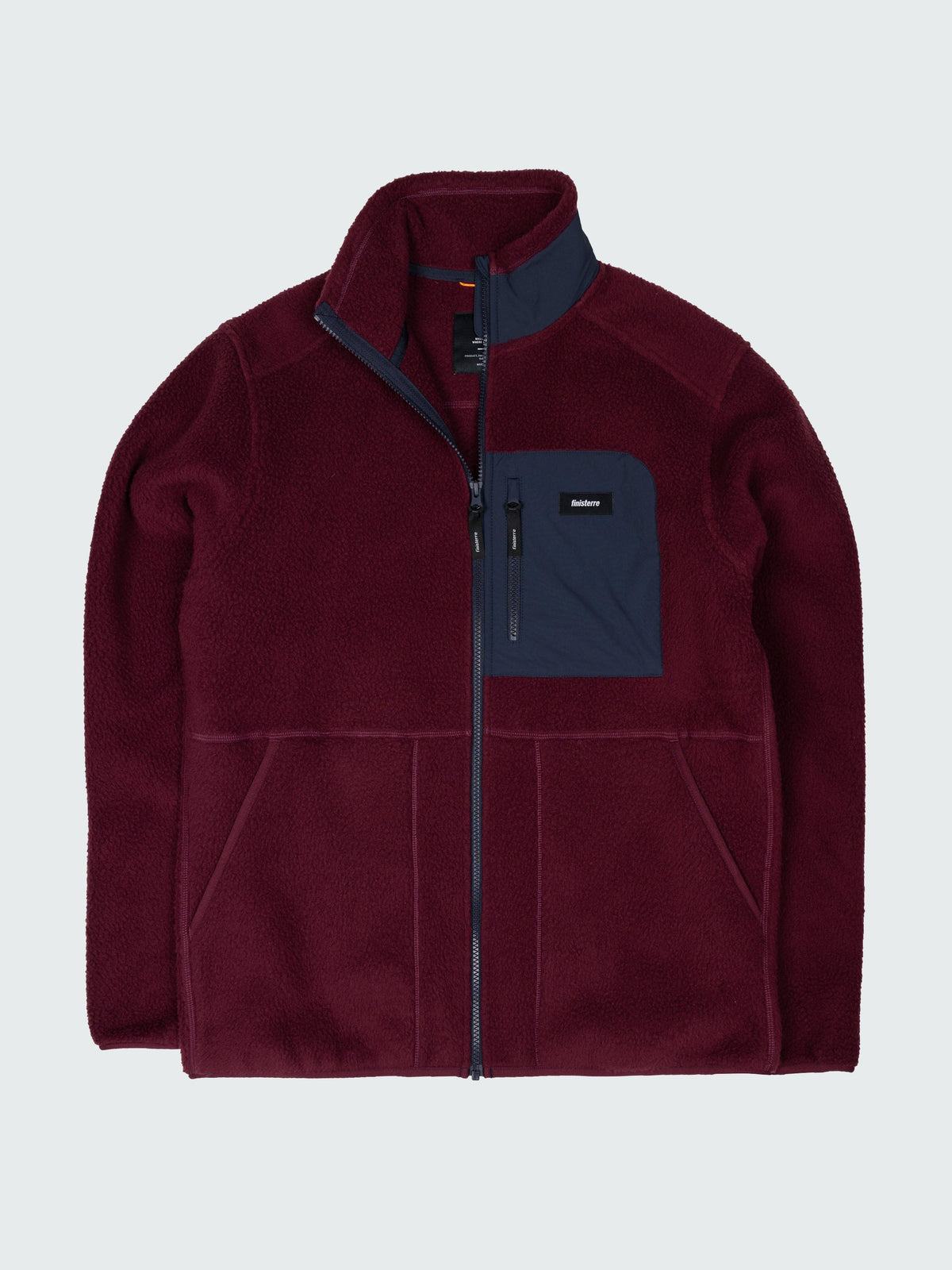 Men Recycled Fleece Jacket in Plum/Navy - Bolster