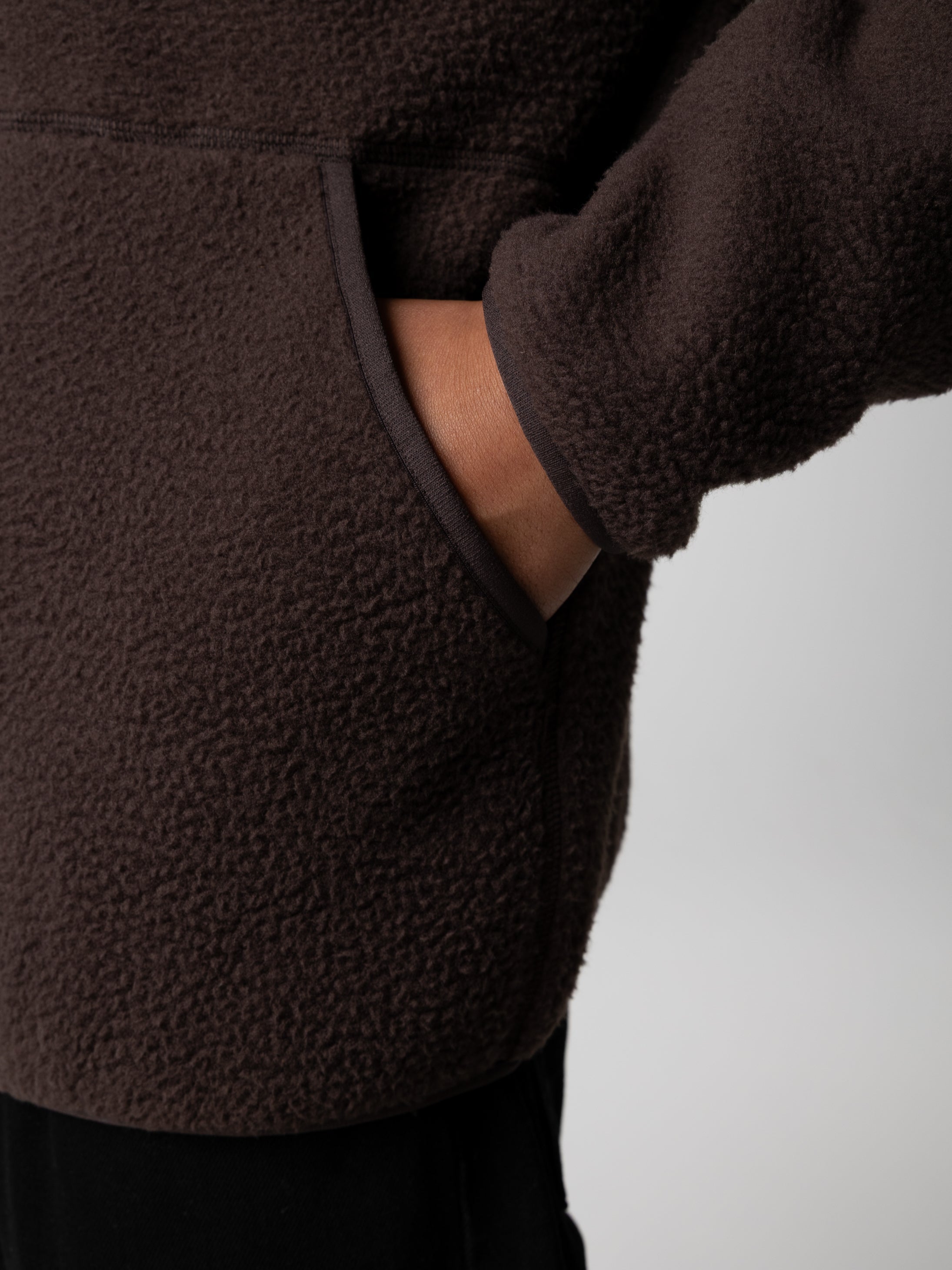 Men Recycled Fleece Jacket in Brown/Olive - Bolster