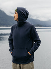 Men Organic Cotton Hoodie in Navy - Coho