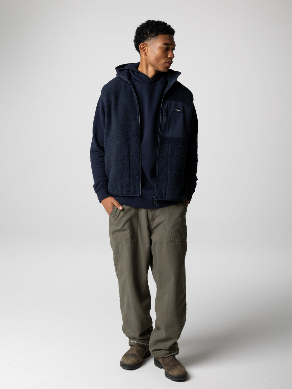 Men Organic Cotton Hoodie in Navy - Coho