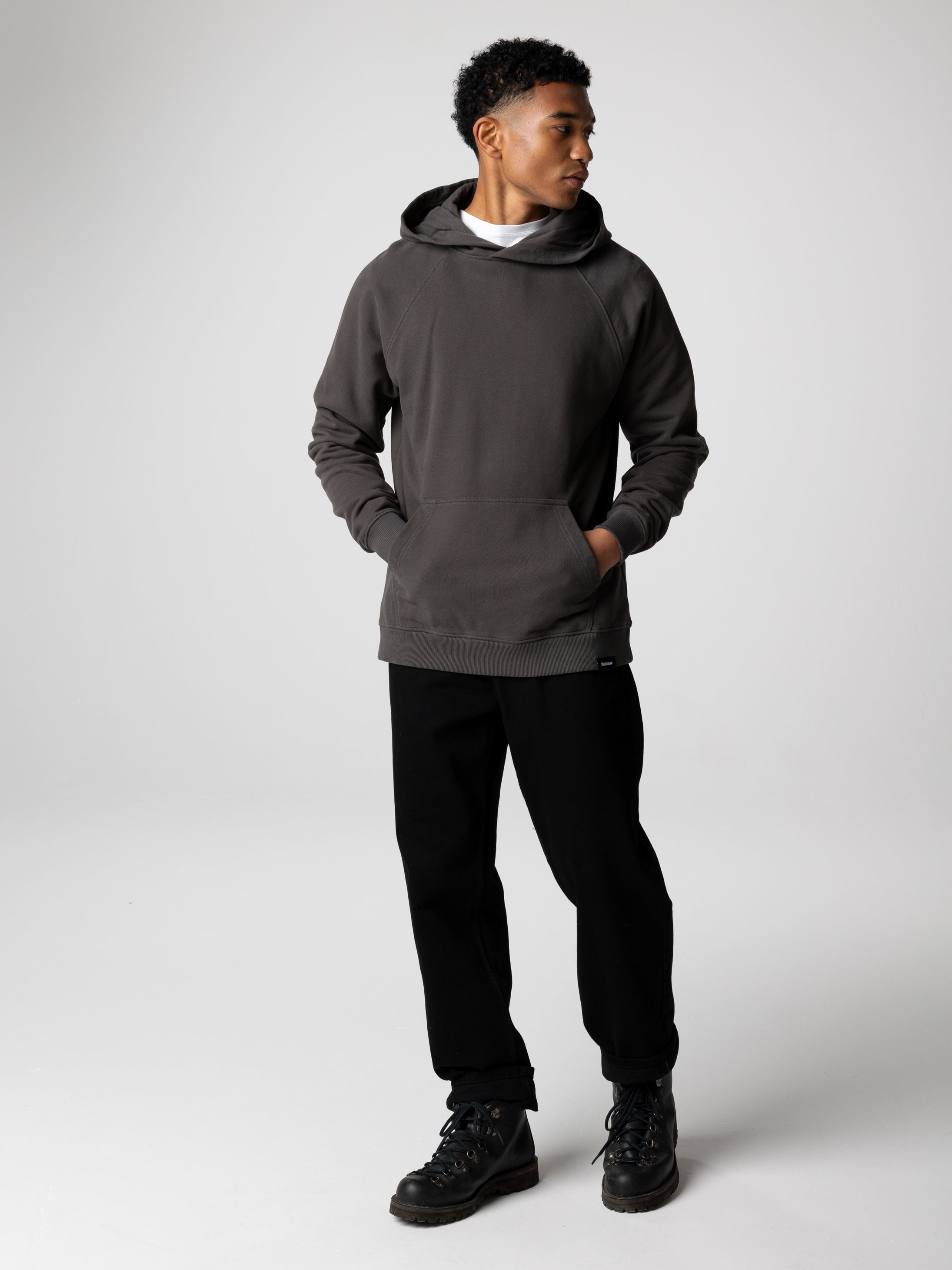 Men Organic Cotton Hoodie in Black - Coho
