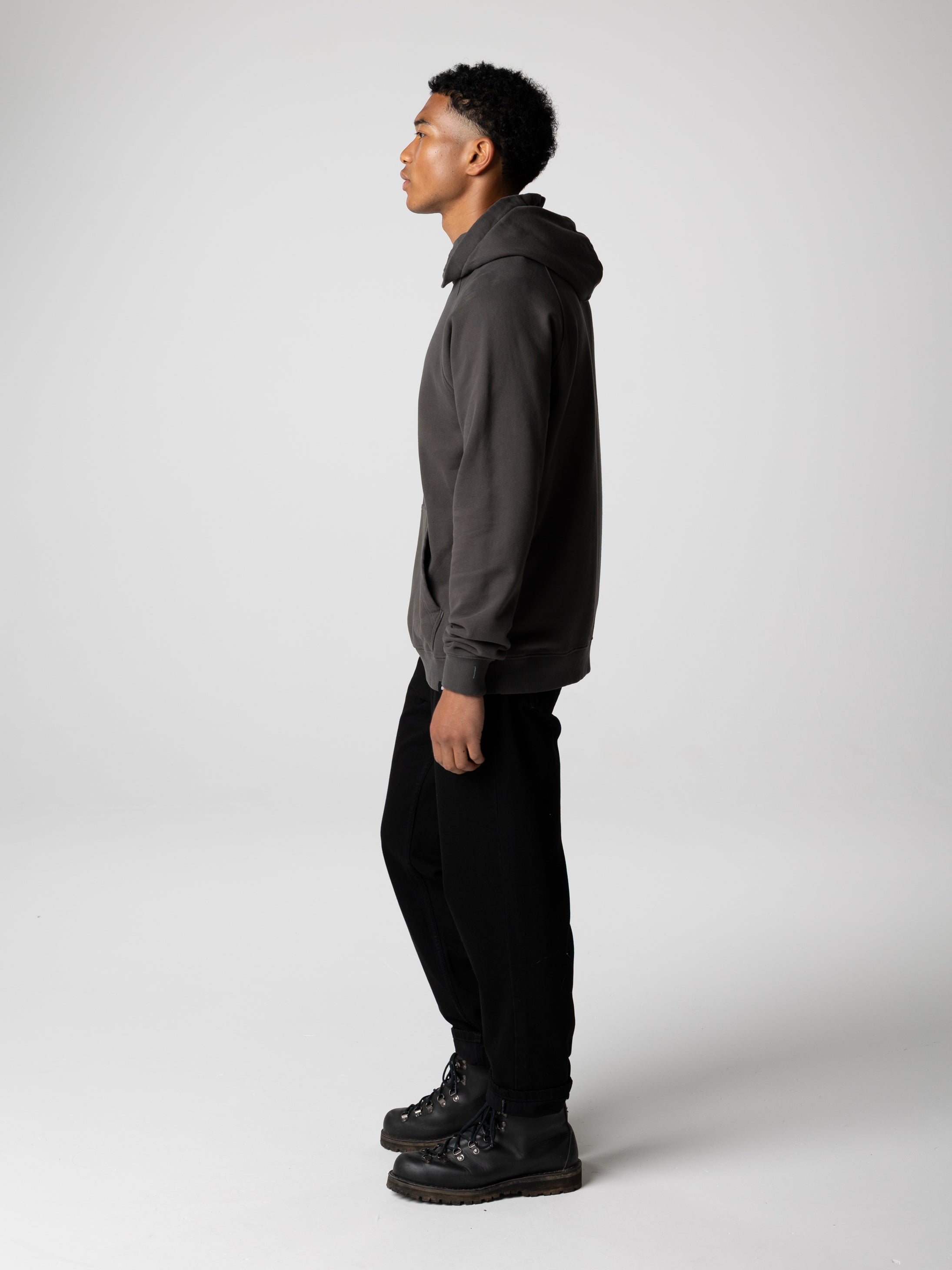 Men Organic Cotton Hoodie in Black - Coho