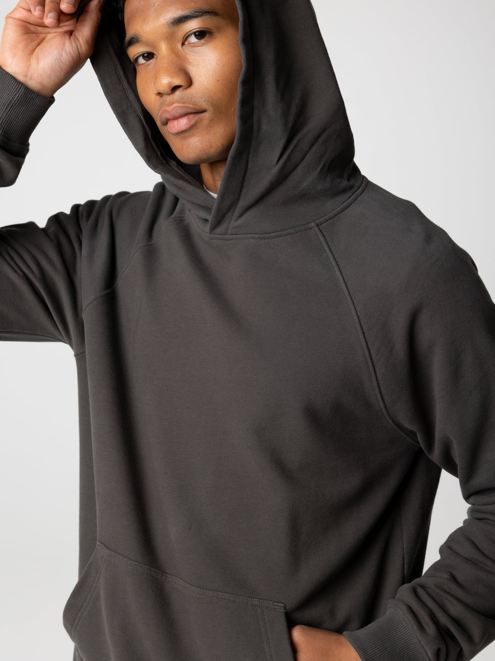 Men Organic Cotton Hoodie in Black - Coho