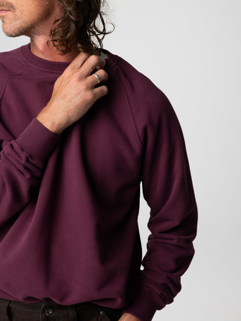 Men Organic Cotton Sweatshirt in Purple - Coho
