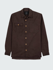 Men Organic Cotton Shirt in Brown - Eddystone
