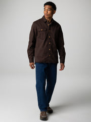 Men Organic Cotton Shirt in Brown - Eddystone