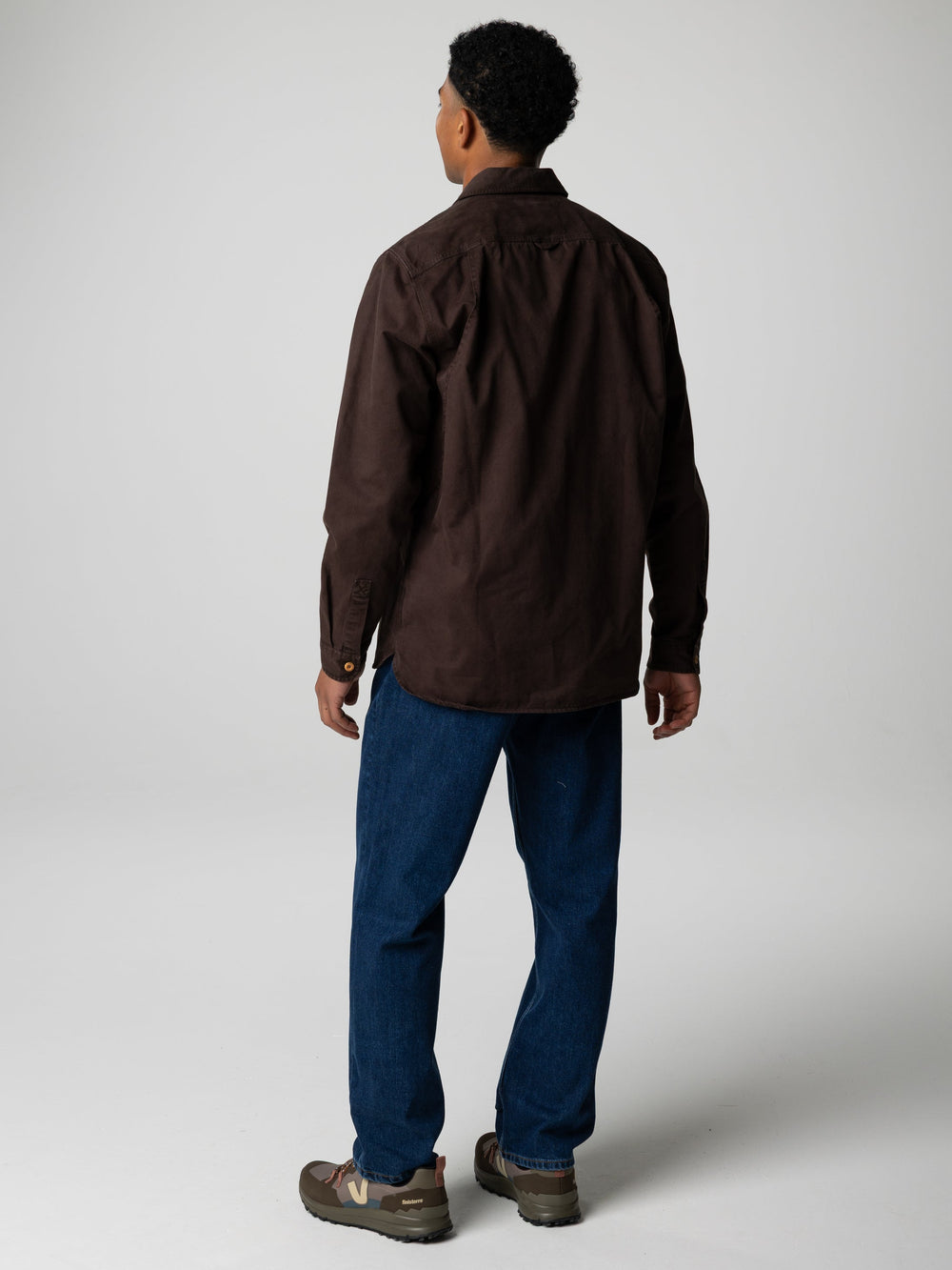 Men Organic Cotton Shirt in Brown - Eddystone