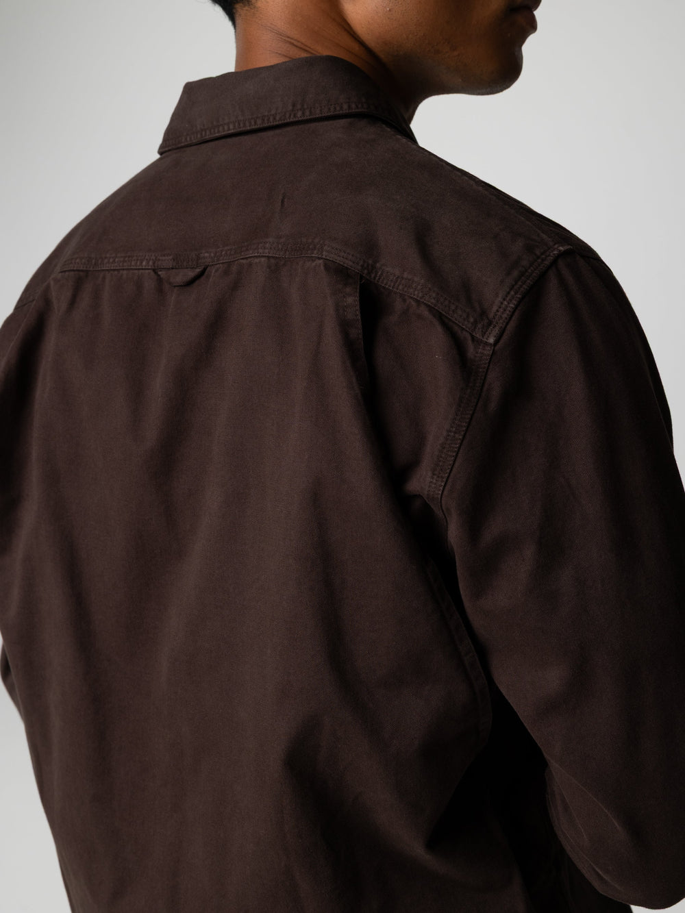 Men Organic Cotton Shirt in Brown - Eddystone
