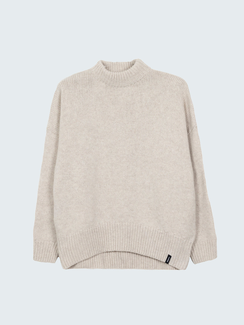 Women Wool Crew Neck Jumper in Oatmeal - Eyre