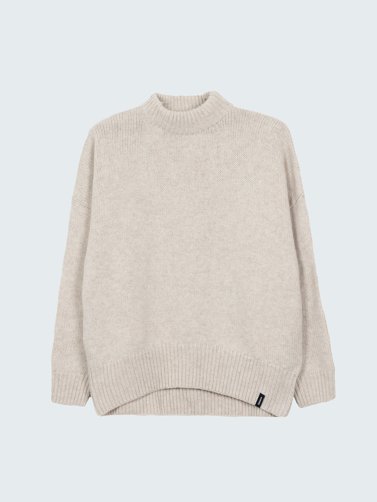 Women Wool Crew Neck Jumper in Oatmeal - Eyre