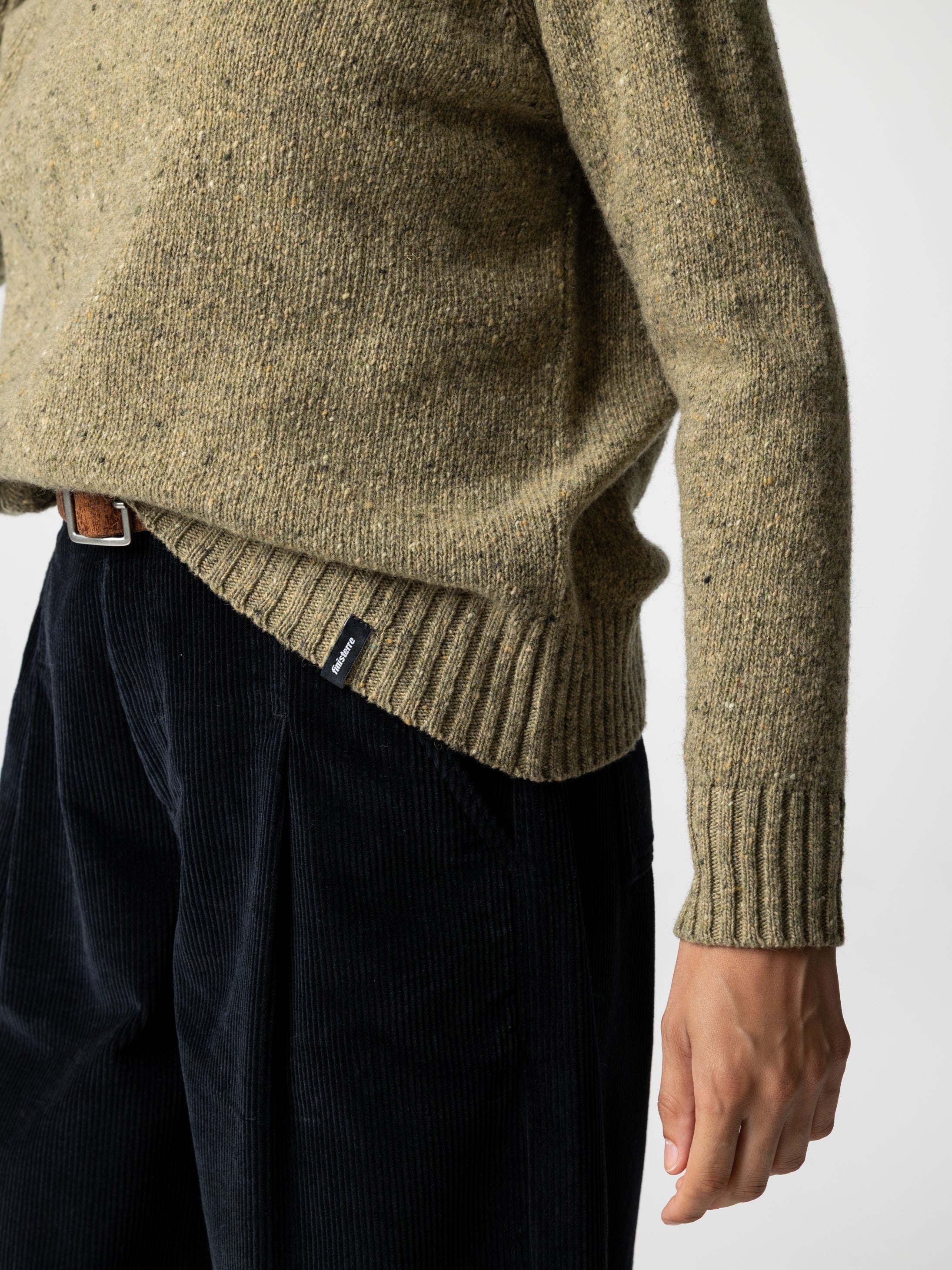 Women Merino Crew Knit Jumper in Seagrass - Farne
