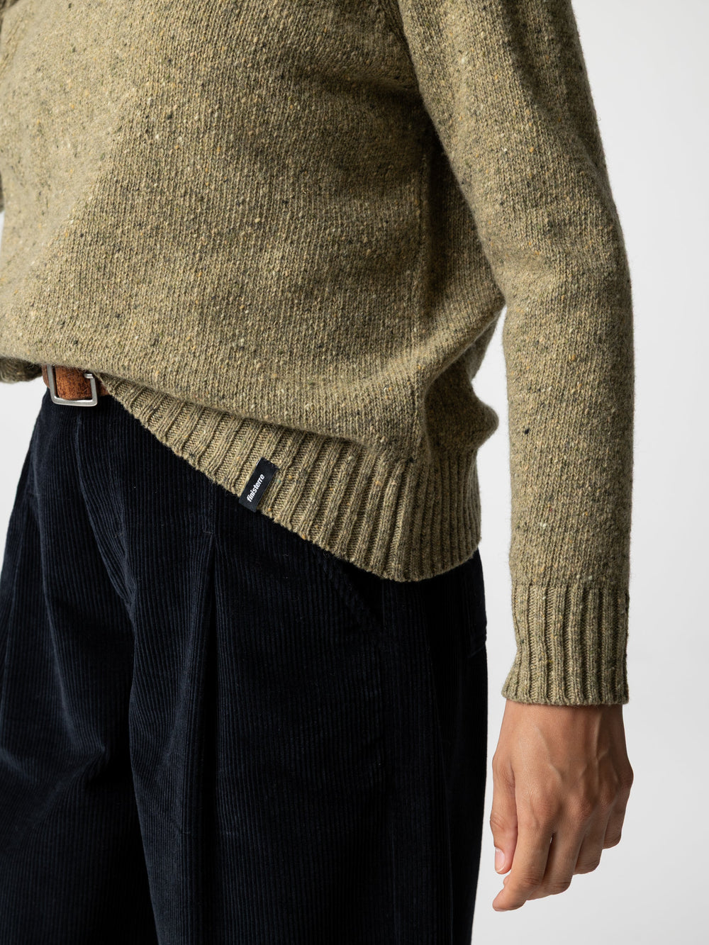 Women Merino Crew Knit Jumper in Seagrass - Farne