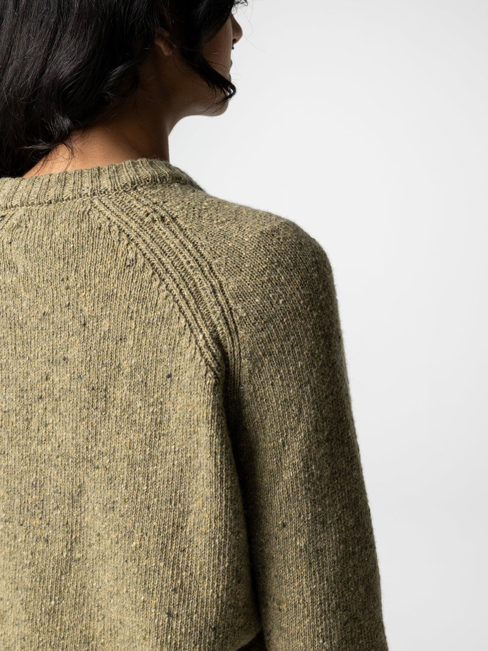 Women Merino Crew Knit Jumper in Seagrass - Farne