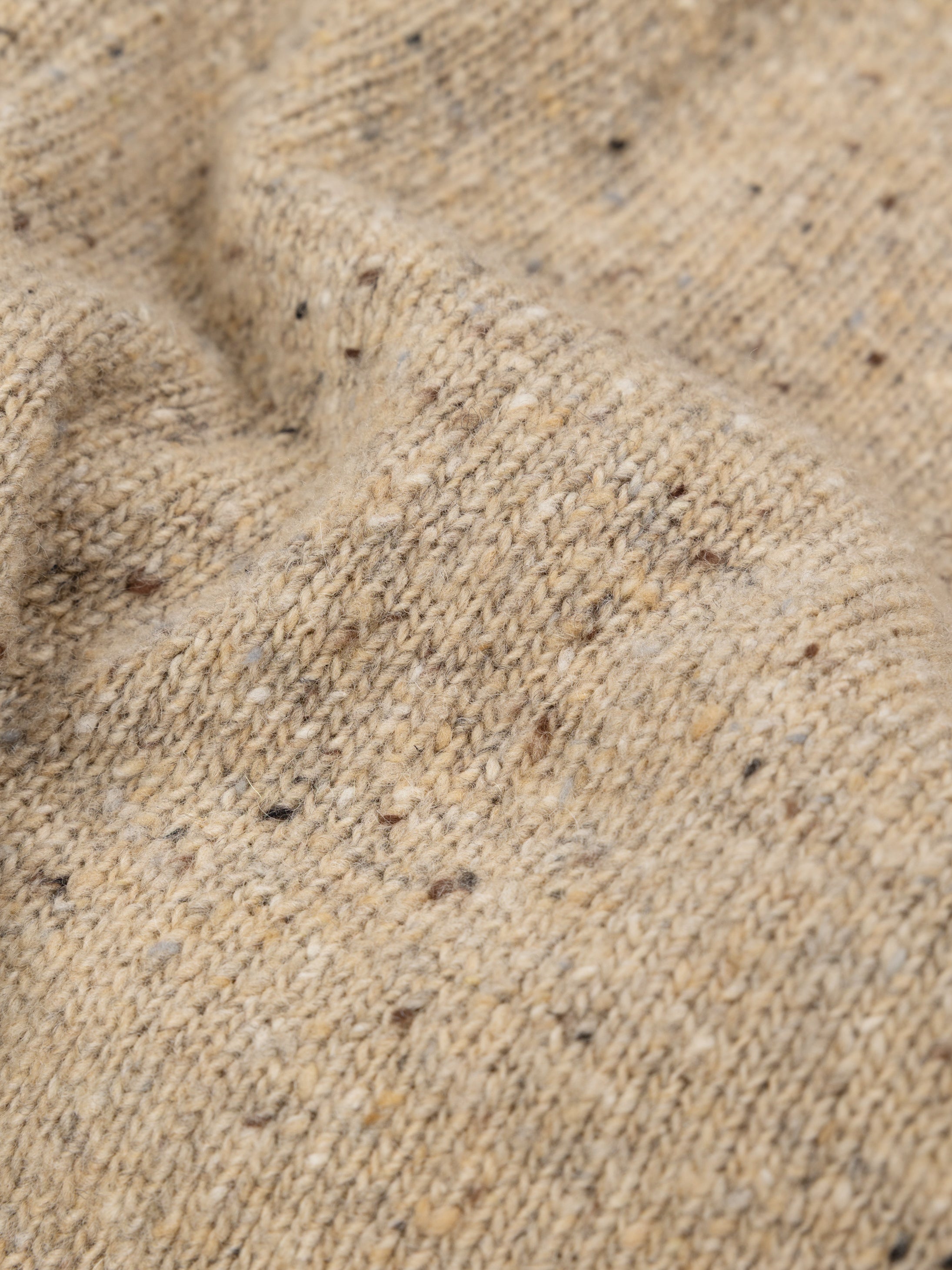 Women Wool Roll Neck Knit Jumper in Oatmeal - Farne