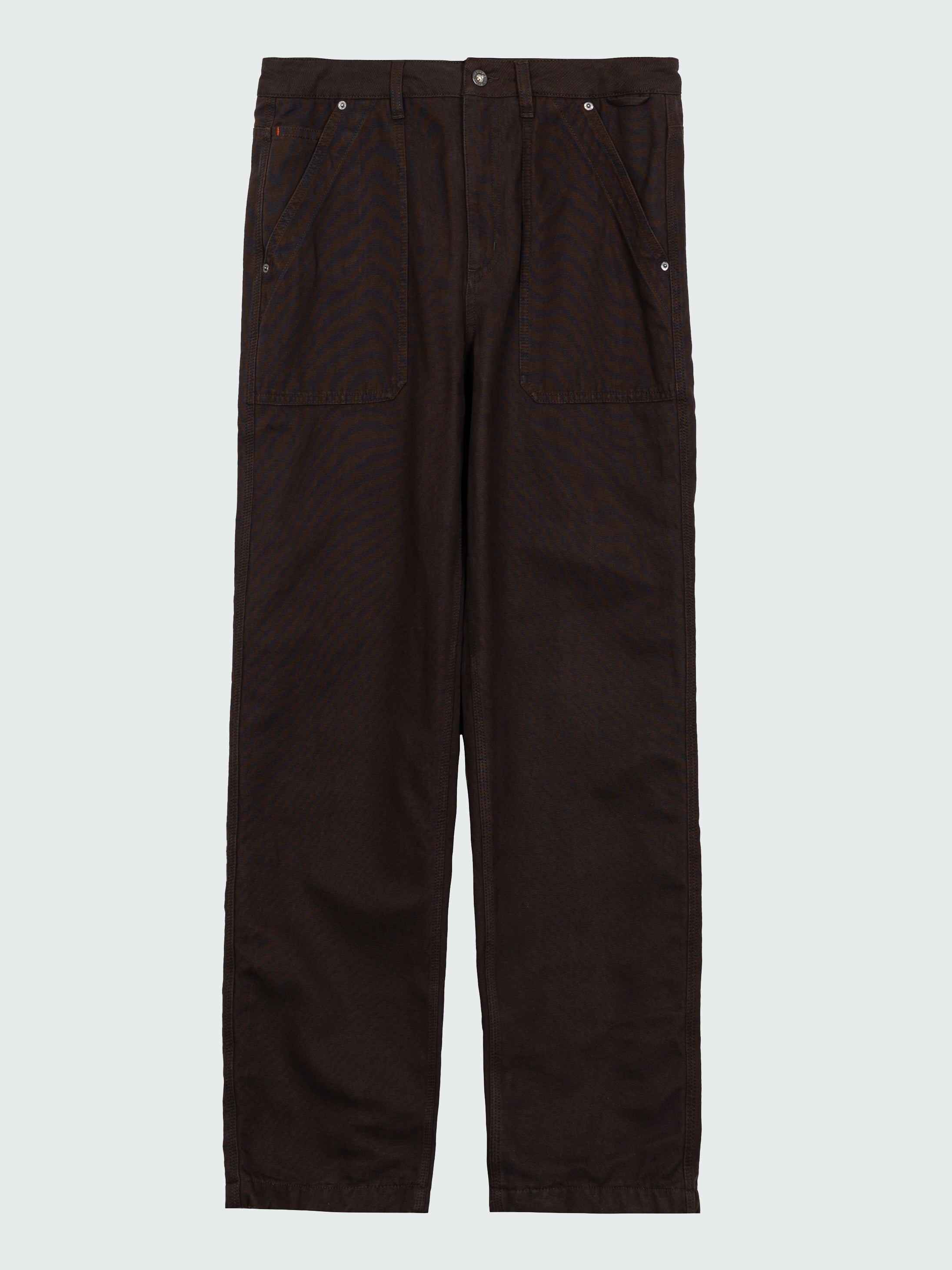 Men Organic Cotton Flannel Lined Trousers in Brown