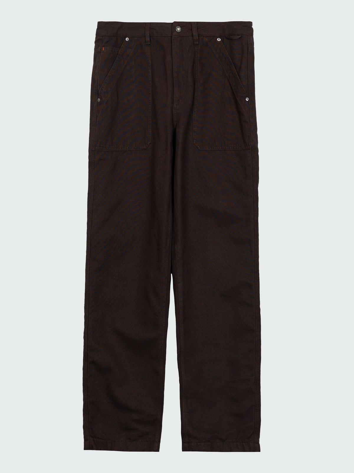 Men Organic Cotton Flannel Lined Trousers in Brown