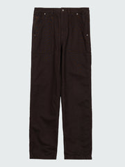 Men Organic Cotton Flannel Lined Trousers in Brown