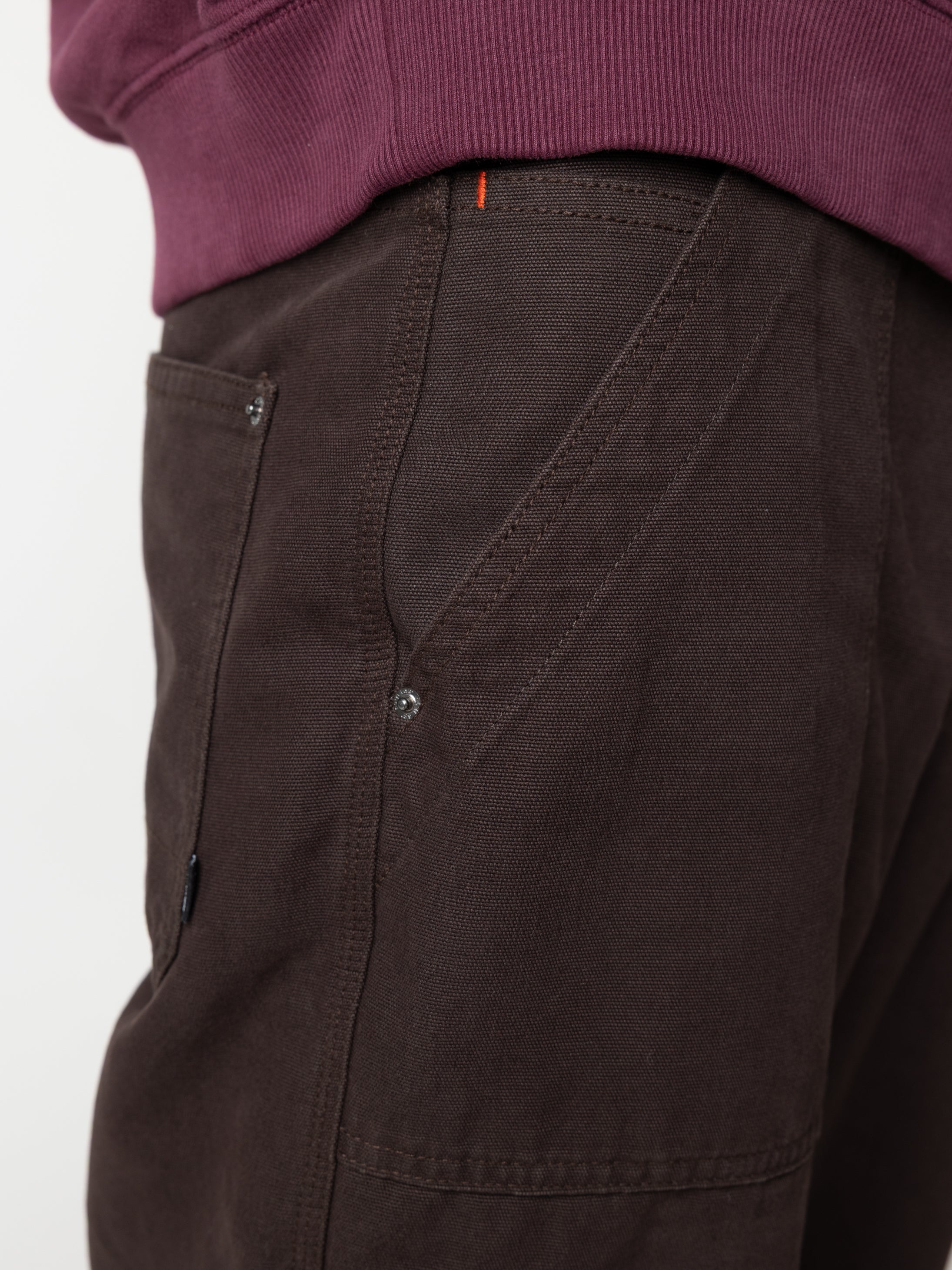 Men Organic Cotton Flannel Lined Trousers in Brown
