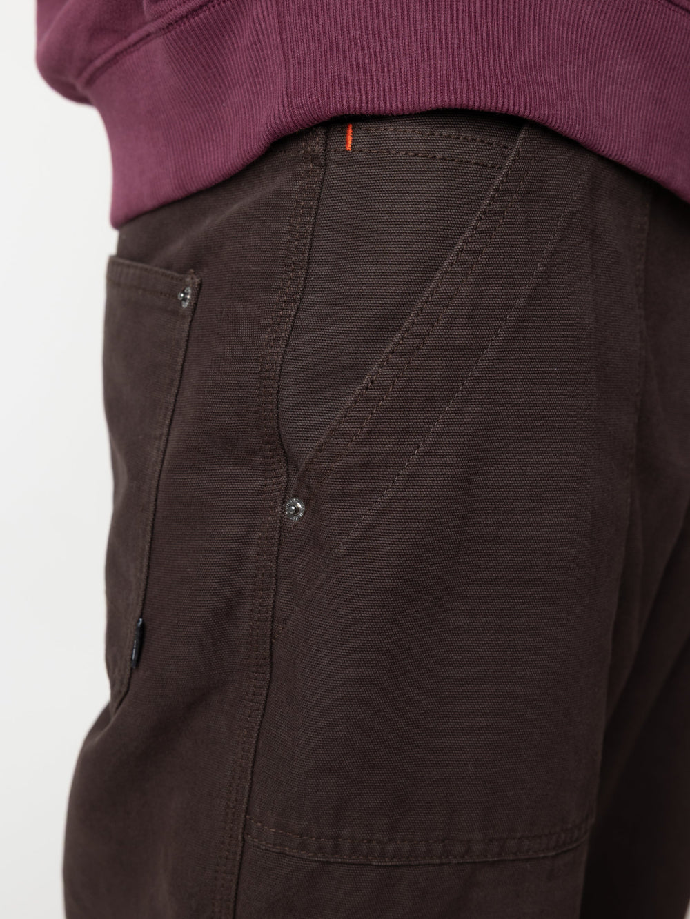 Men Organic Cotton Flannel Lined Trousers in Brown