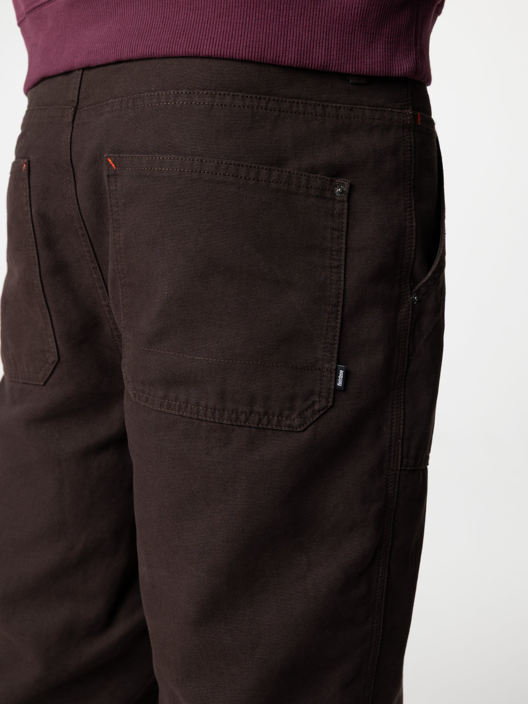Men Organic Cotton Flannel Lined Trousers in Brown