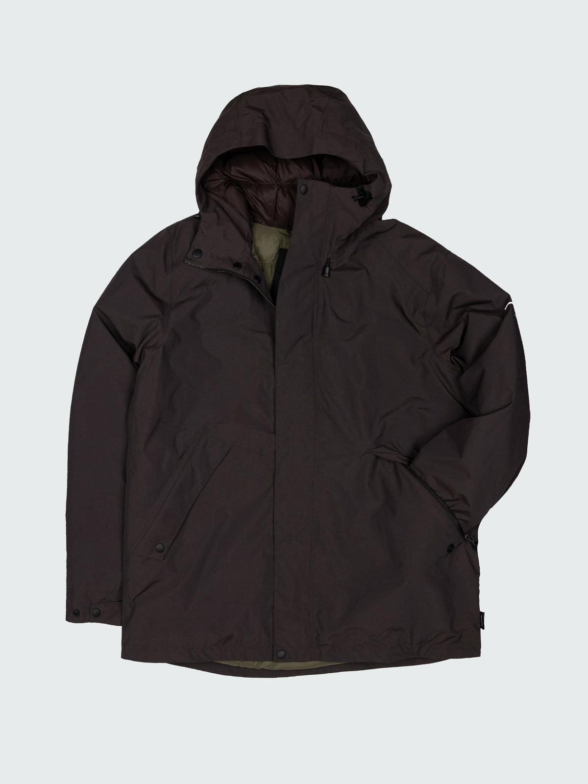 Men Recycled Waterproof Jacket in Burnt Umber - Forth