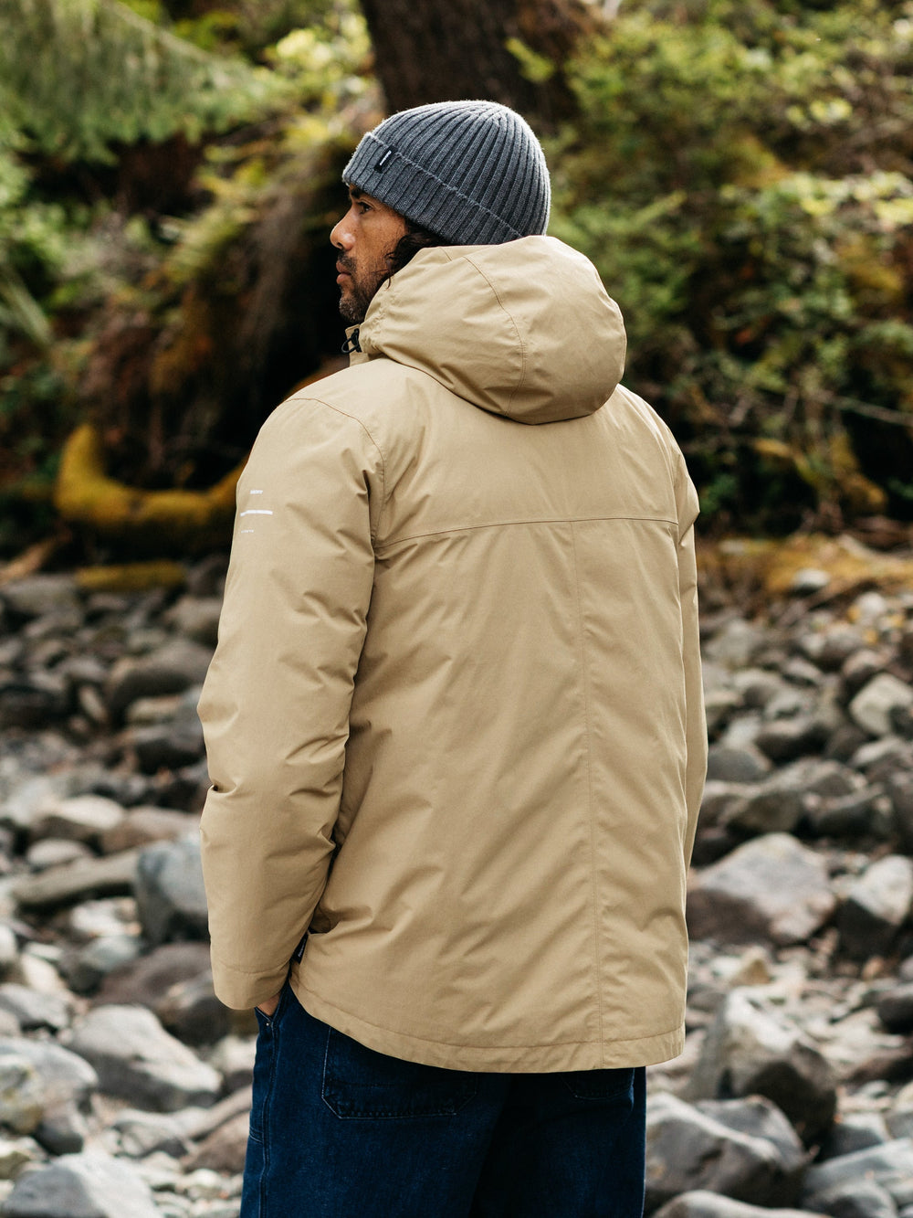 Men Recycled Waterproof Jacket in Flint
