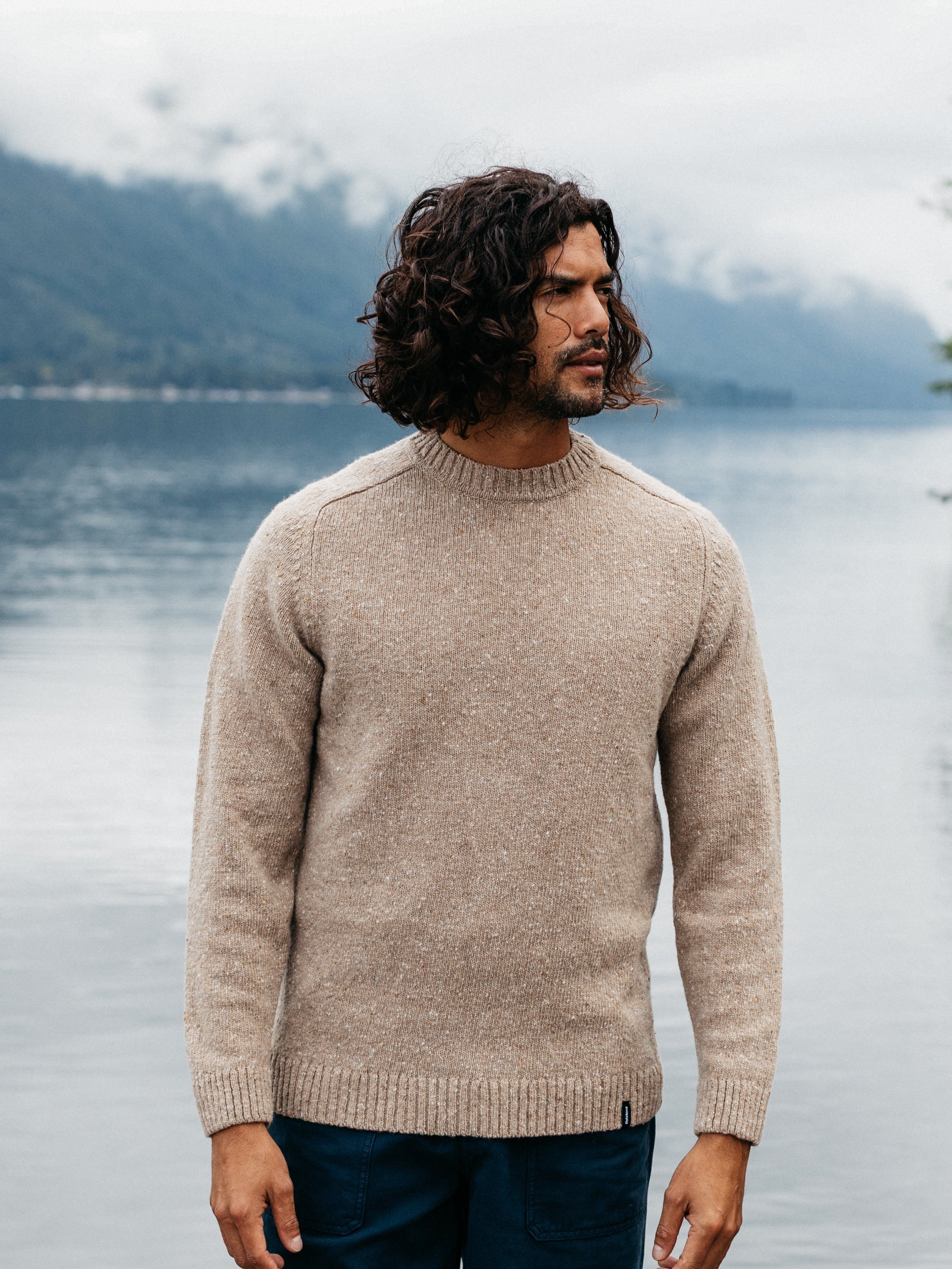 Men Wool Jumper in Taupe - Furlong