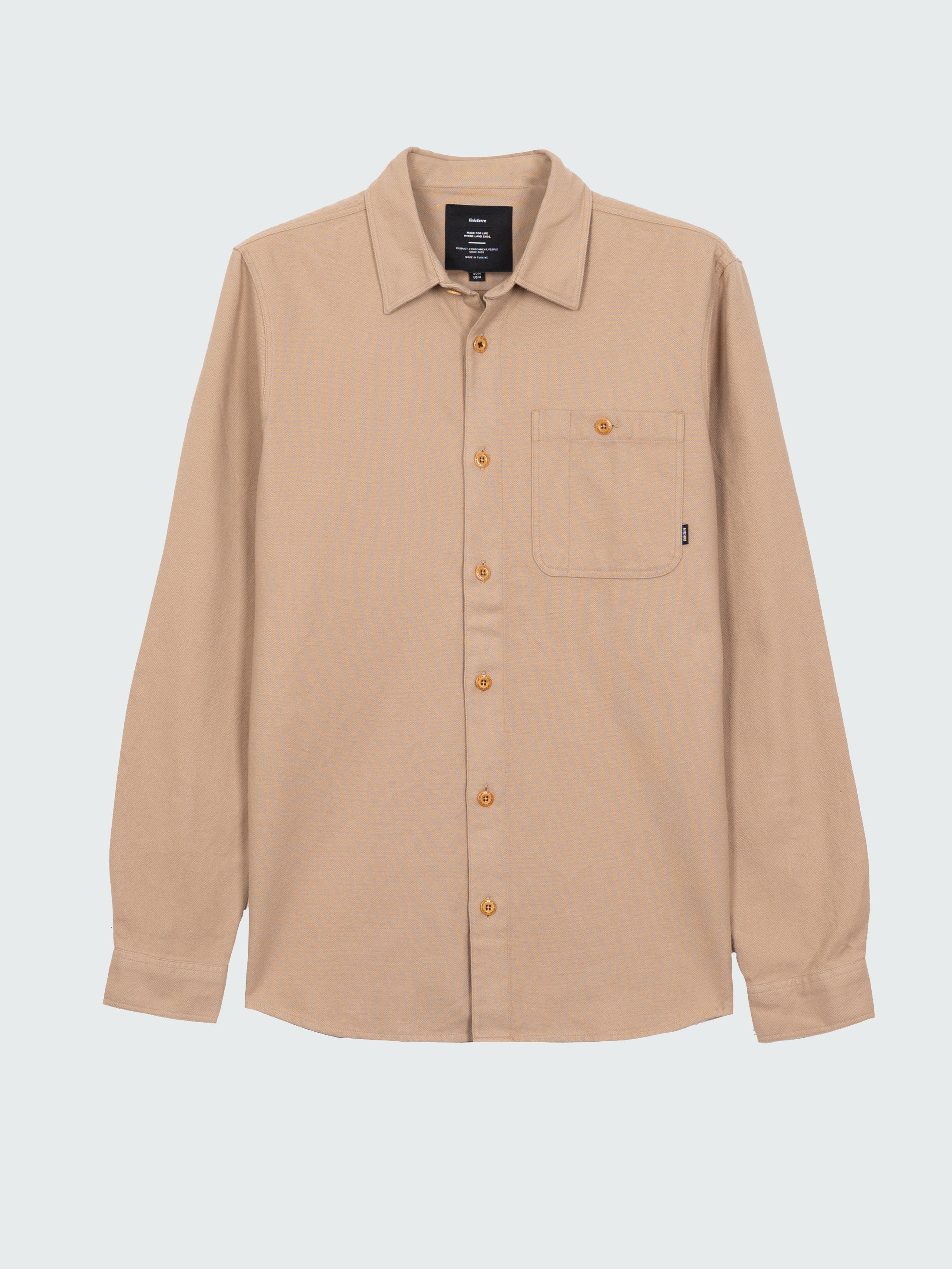 Men Organic Cotton Shirt in Taupe - Gylly