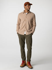 Men Organic Cotton Shirt in Taupe - Gylly