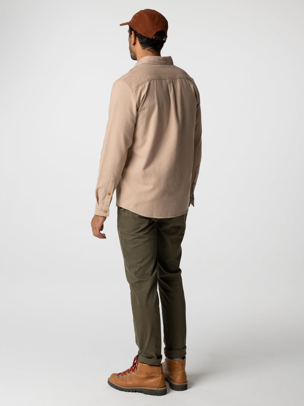 Men Organic Cotton Shirt in Taupe - Gylly