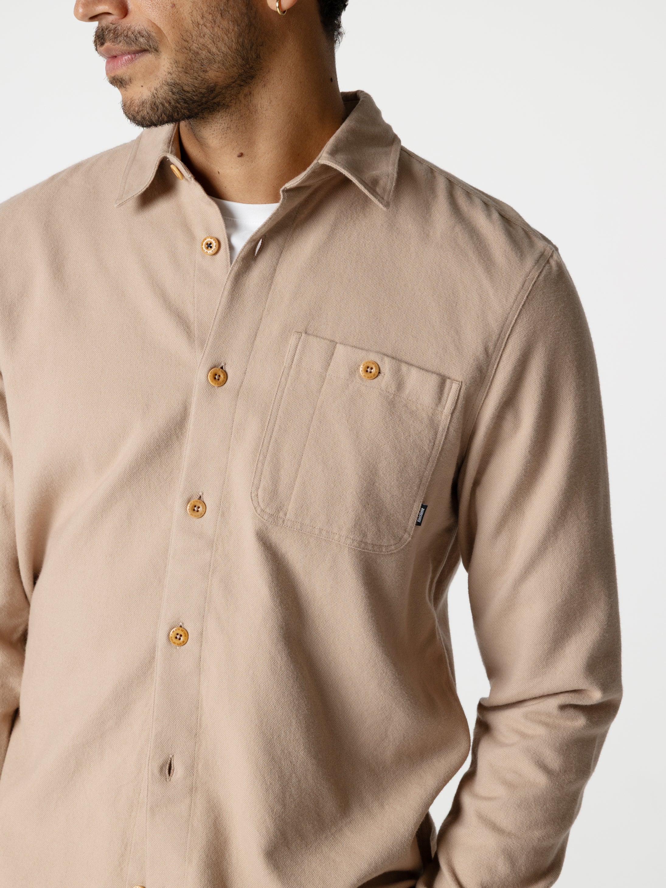 Men Organic Cotton Shirt in Taupe - Gylly